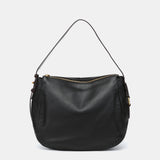 Black leather shoulder bag