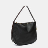 Black leather shoulder bag