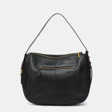 Black leather shoulder bag