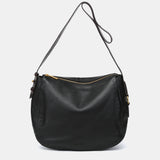 Black leather shoulder bag