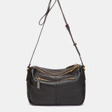 Black leather shoulder bag