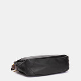 Black leather shoulder bag