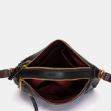 Black leather shoulder bag