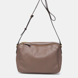 Taupe leather shoulder bag