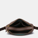 Taupe leather shoulder bag
