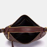 Shoulder bag in burgundy leather