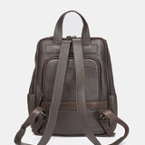 Backpack in gray leather and suede