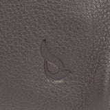 Backpack in gray leather and suede