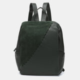 Green leather and suede backpack