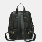 Green leather and suede backpack