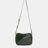 Green leather and suede shoulder bag