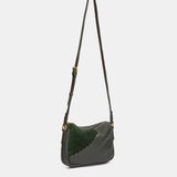 Green leather and suede shoulder bag