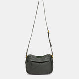 Green leather and suede shoulder bag