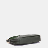 Green leather and suede shoulder bag