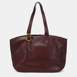 Bolso shopper en piel burdeos