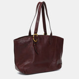 Bolso shopper en piel burdeos