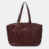 Bolso shopper en piel burdeos