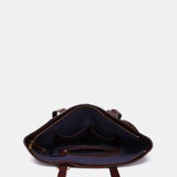 Bolso shopper en piel burdeos