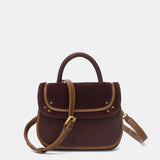 Burgundy leather and suede shoulder bag