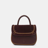 Burgundy leather and suede shoulder bag