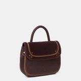 Burgundy leather and suede shoulder bag