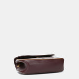 Burgundy leather and suede shoulder bag