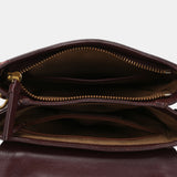 Burgundy leather and suede shoulder bag