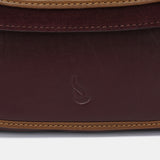 Burgundy leather and suede shoulder bag