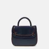 Blue leather and suede shoulder bag