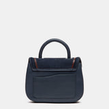 Blue leather and suede shoulder bag