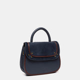 Blue leather and suede shoulder bag