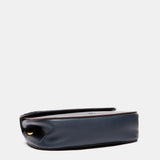 Blue leather and suede shoulder bag