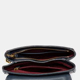 Blue leather and suede shoulder bag