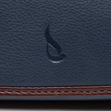 Blue leather and suede shoulder bag