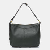Green leather shoulder bag
