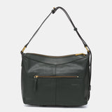 Green leather shoulder bag