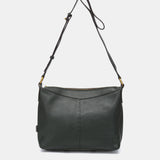 Green leather shoulder bag
