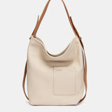 Beige leather shoulder bag