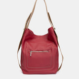 Red leather shoulder bag