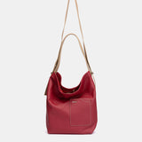 Red leather shoulder bag