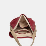 Red leather shoulder bag