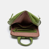 Mochila en piel verde