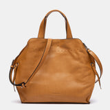 Bolso de mano en piel cognac