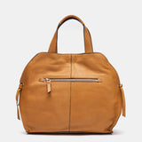 Bolso de mano en piel cognac