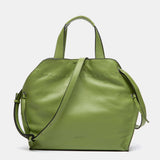 Bolso de mano en piel verde