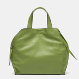 Bolso de mano en piel verde
