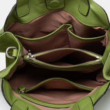 Bolso de mano en piel verde