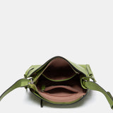 Bandolera en piel verde