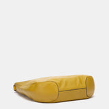 Yellow leather and suede shoulder bag