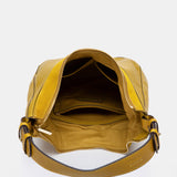 Yellow leather and suede shoulder bag
